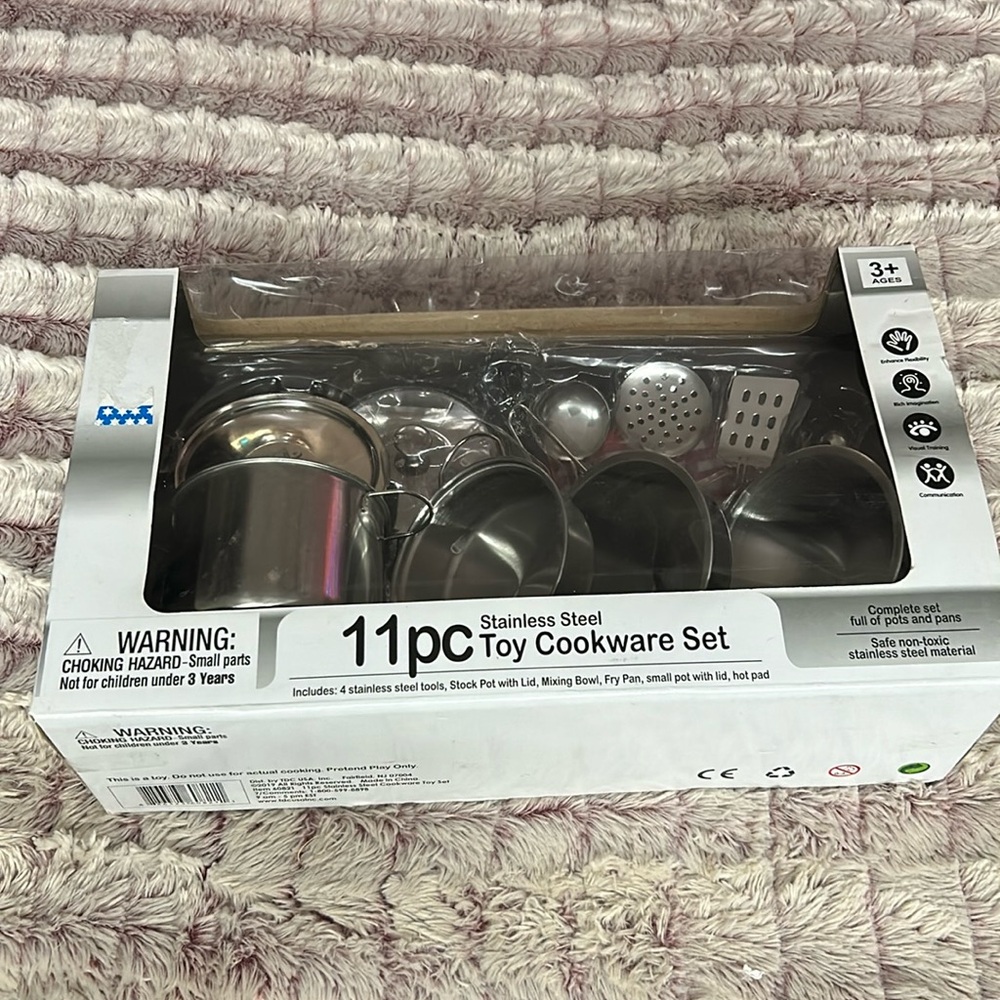 11pc Stainless Steel Toy Cookware de